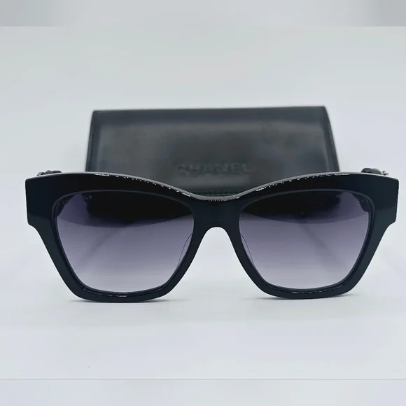 CHANEL SUNGLASSES CAT EYE BLACK CH5456 - Picture 8 of 16